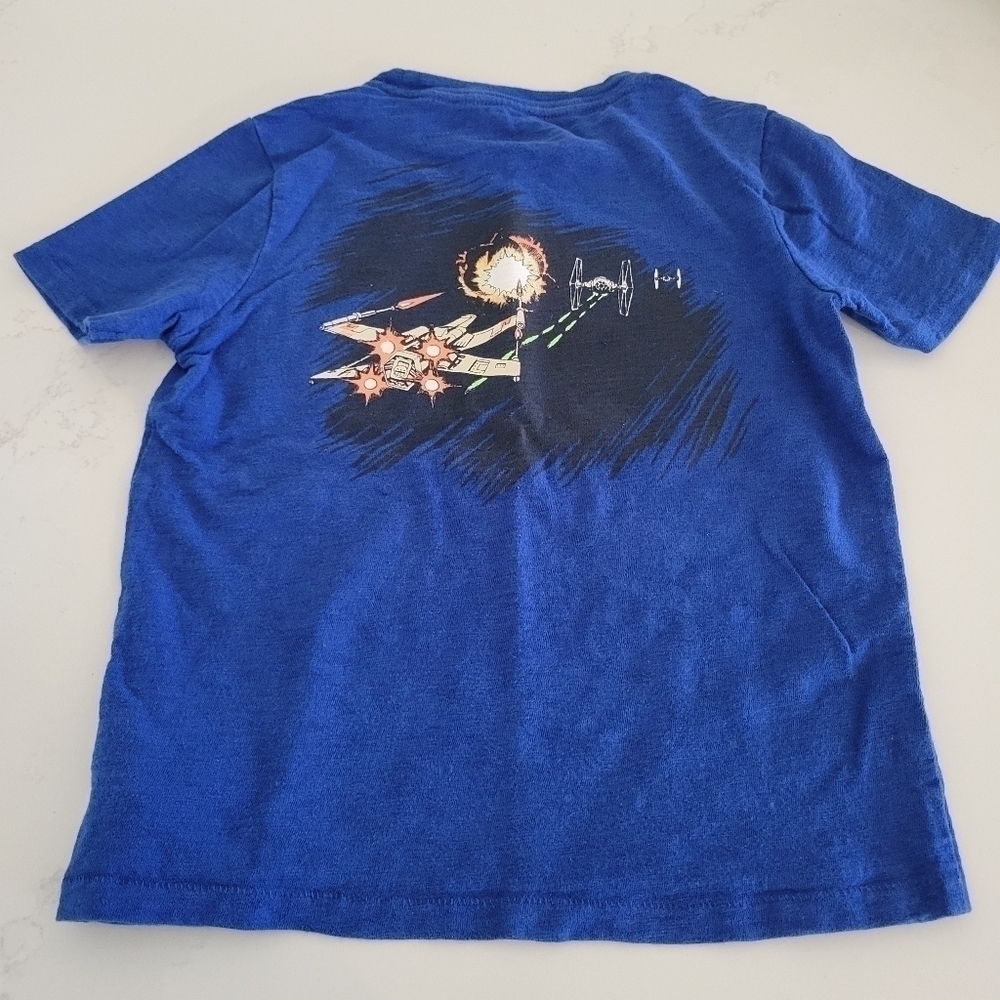 Gap Star Wars Blue Short-Sleeve Tee T-Shirt Size Boys Small X-wing 100% Cotton - Picture 6 of 7